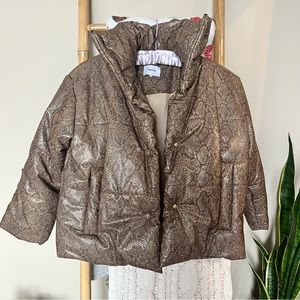 Nanushka snakeskin animal print jacket coat size xs